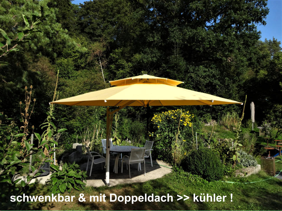 schwenkbar & mit Doppeldach >> kühler !